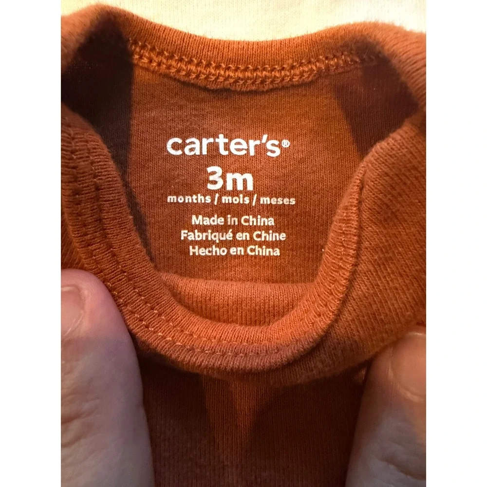Carters Baby 4 Pack Short Sleeve Bodysuits Rust Orange White 3 Months 1M062510